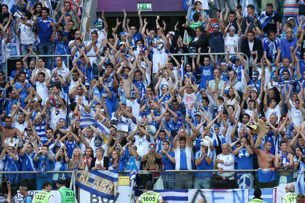 Euro 2012: Εικόνες από την Γαλανόλευκη κερκίδα